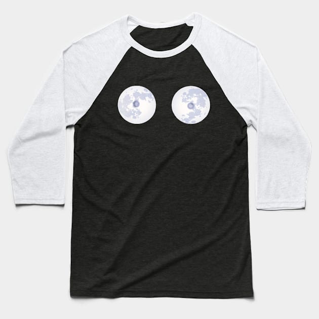 Moon Boobs Baseball T-Shirt by Urban_Vintage